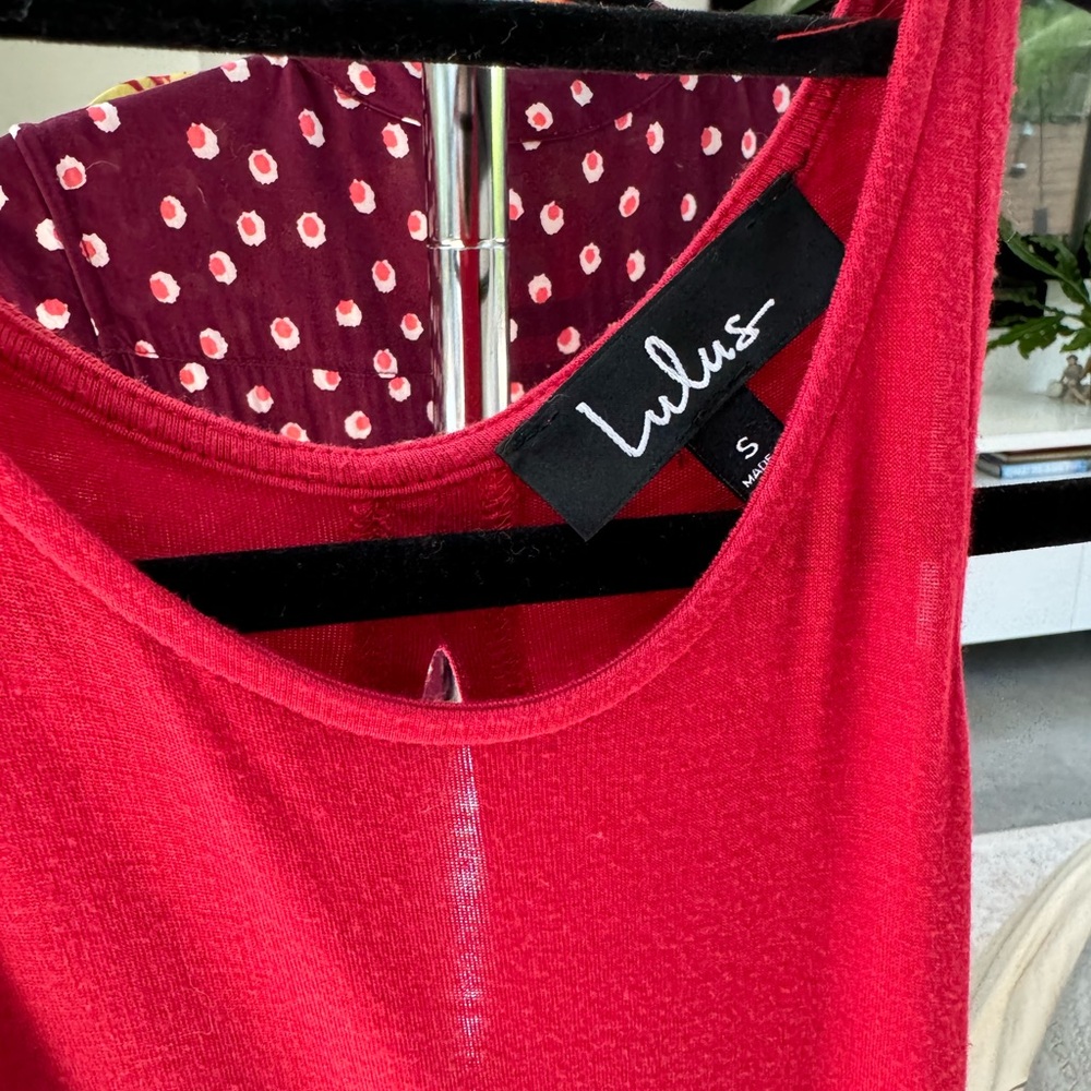 Lulus midi dress cherry red